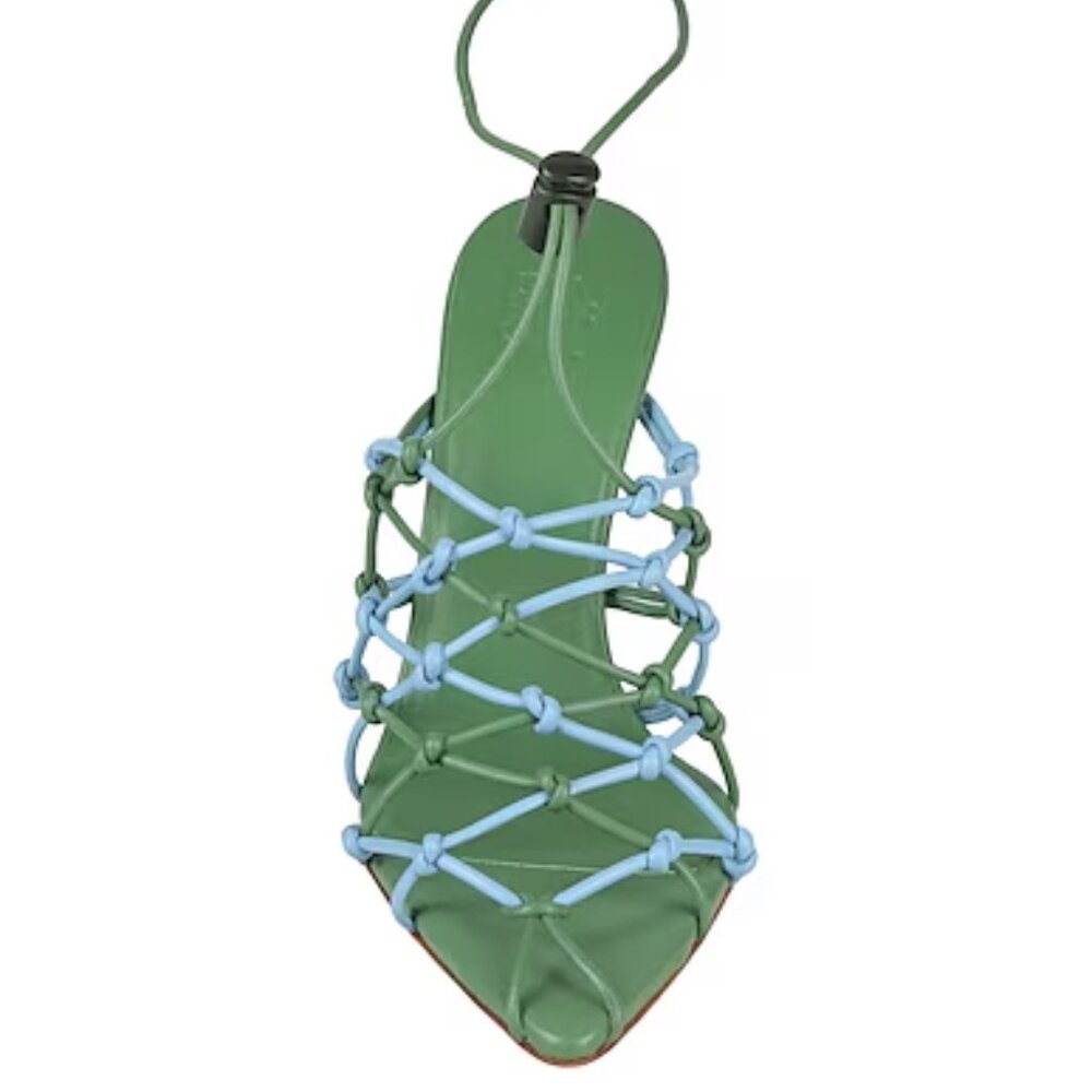 Gia Borghini Gia 11 Knotted Sandals Blue and Green Sz 40